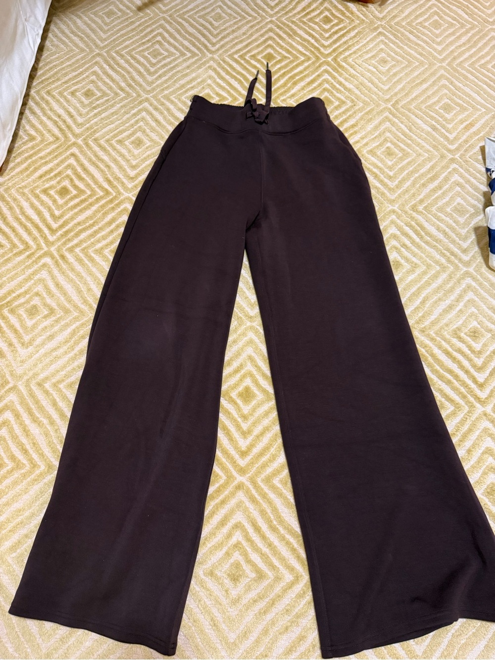 Wide-Leg Drawstring Lounge Pants - Brown Spanx Air Essentials